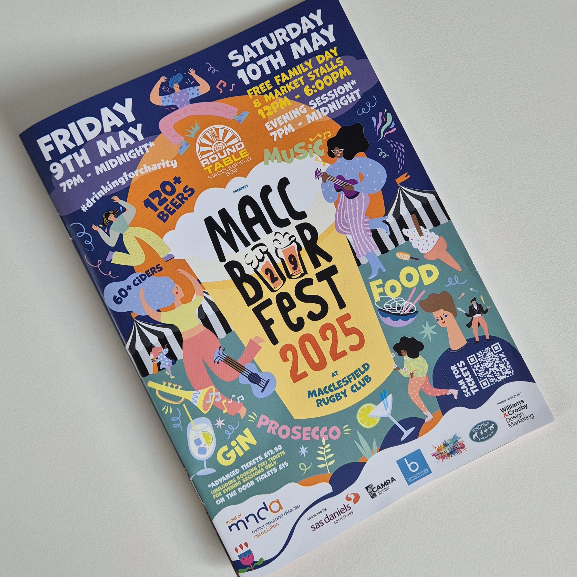 event brochure for Macc Beer Fest 2025 including advertisement for Hayes and Partners