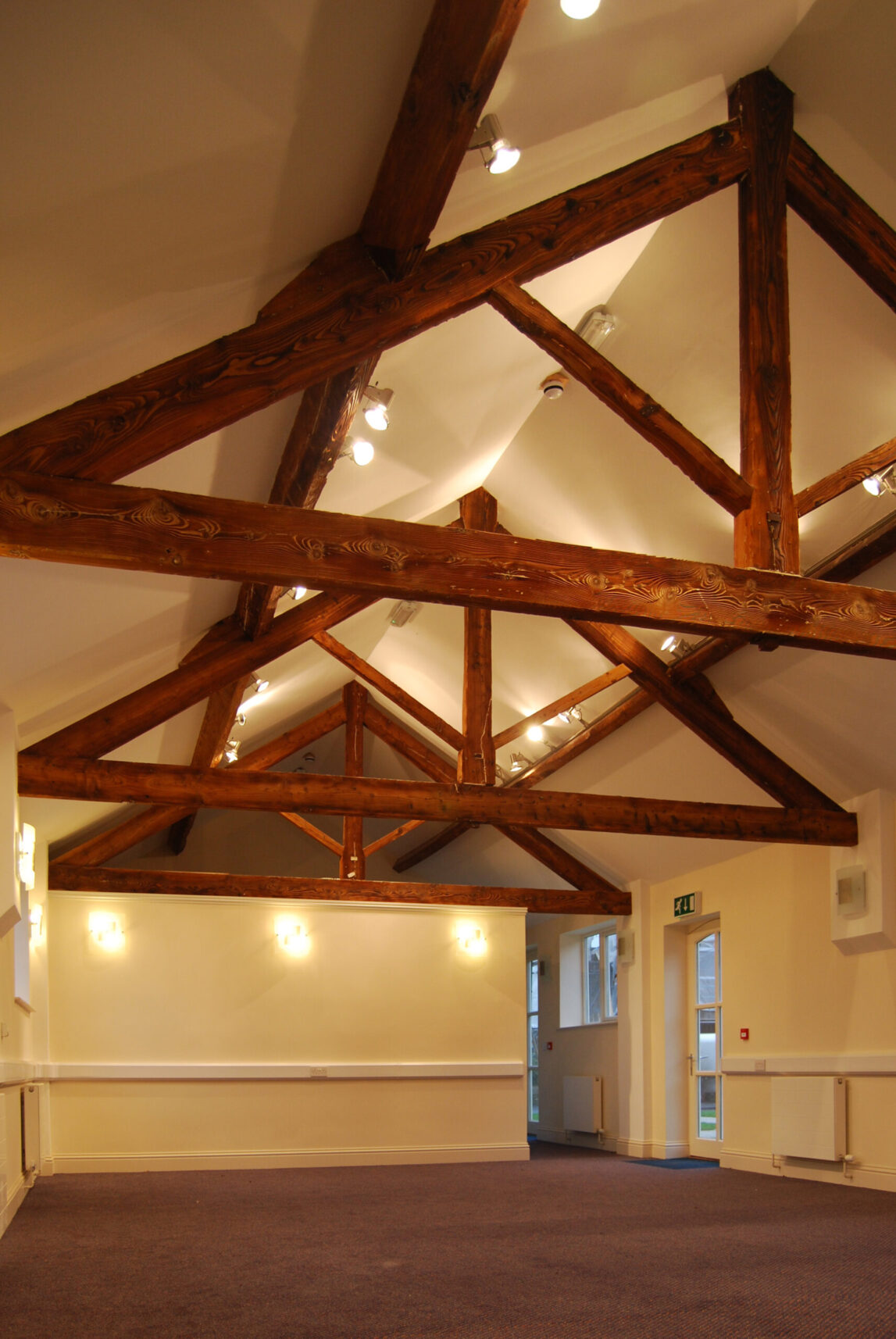 internal view with retained roof structure exposed