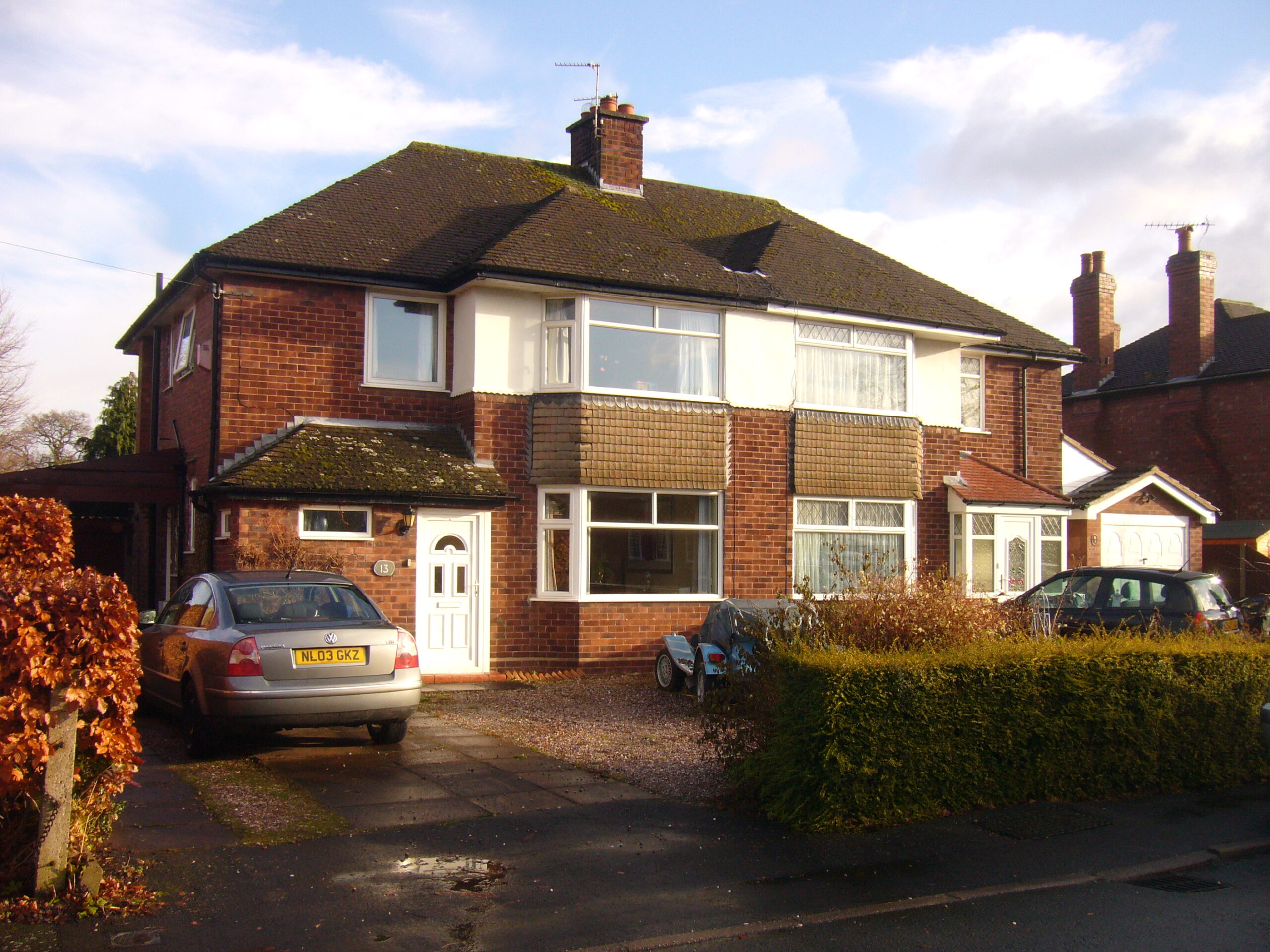semi-detached house before development at Sandfield Road