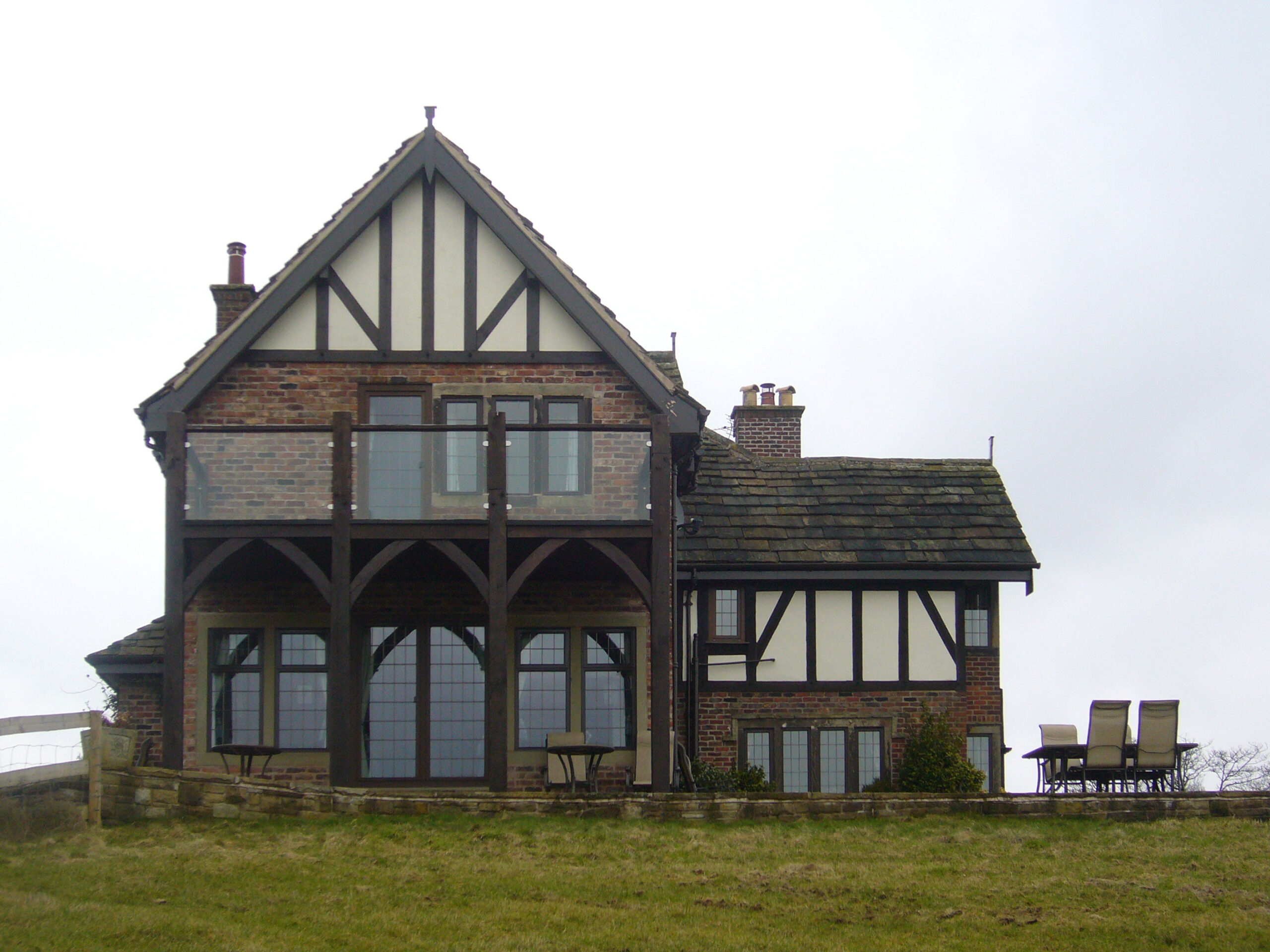 gable elevation at Harebarrow with balcony