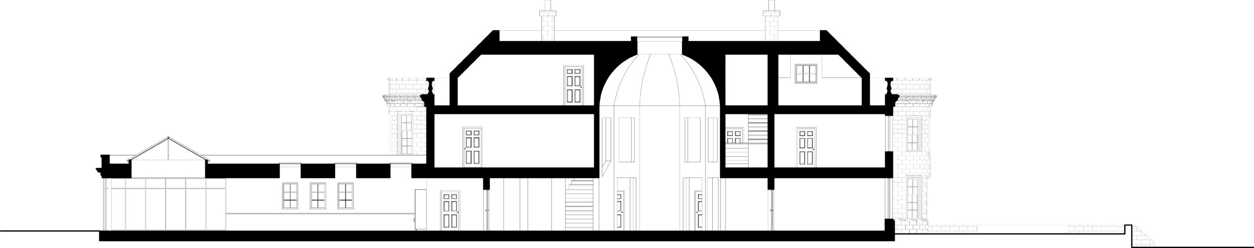 section with triple height dome entrance hall