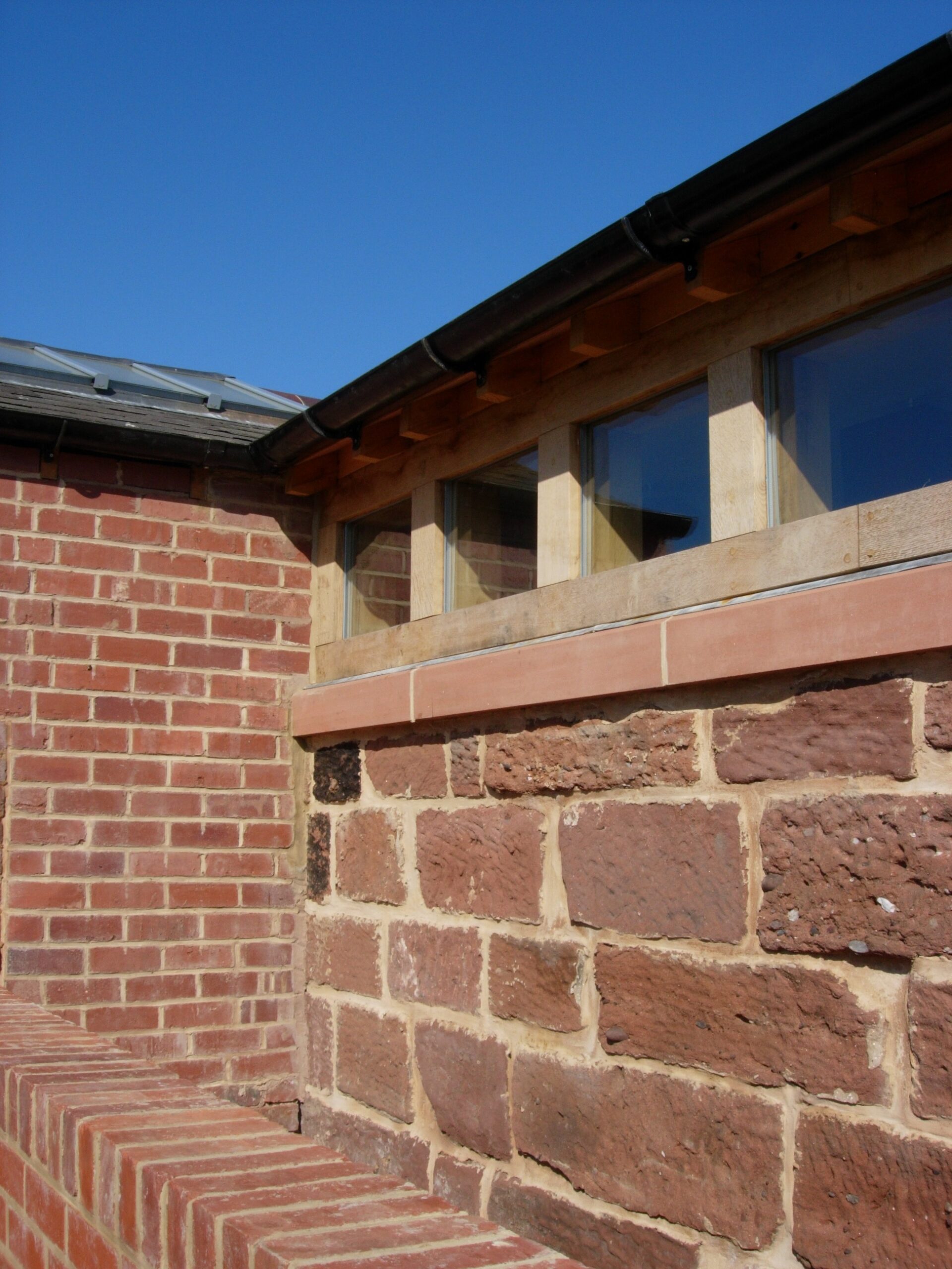 clerestory windows with oak framing
