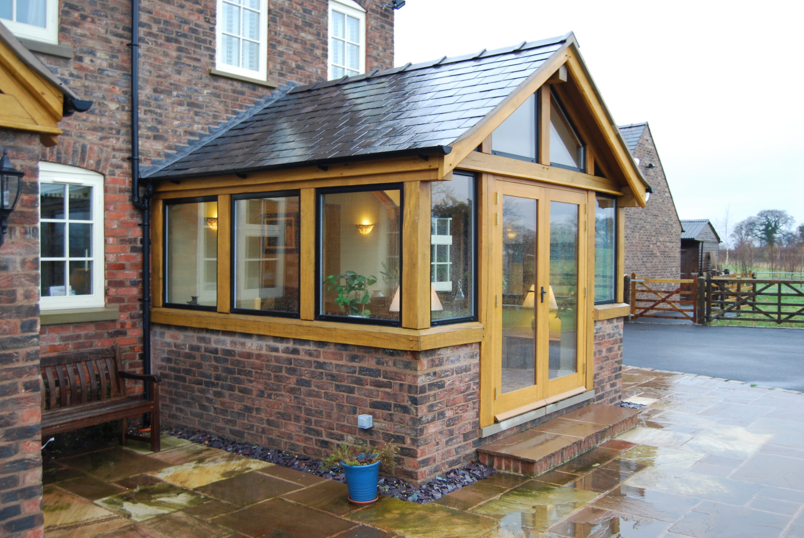 single storey dining room extension at Greenbank Farm