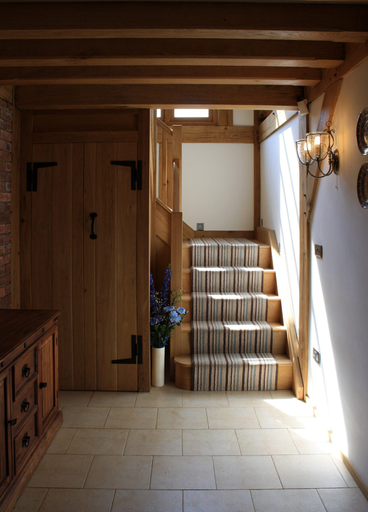 timber staircase with exposed timber frame