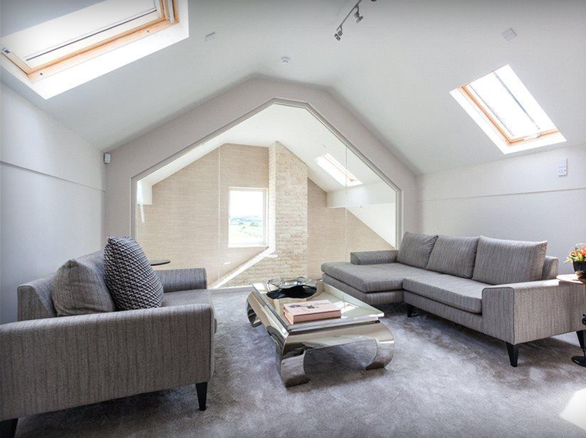 Gleave House Farm sitting room sitting room with internal window showing exposed stonework external wall