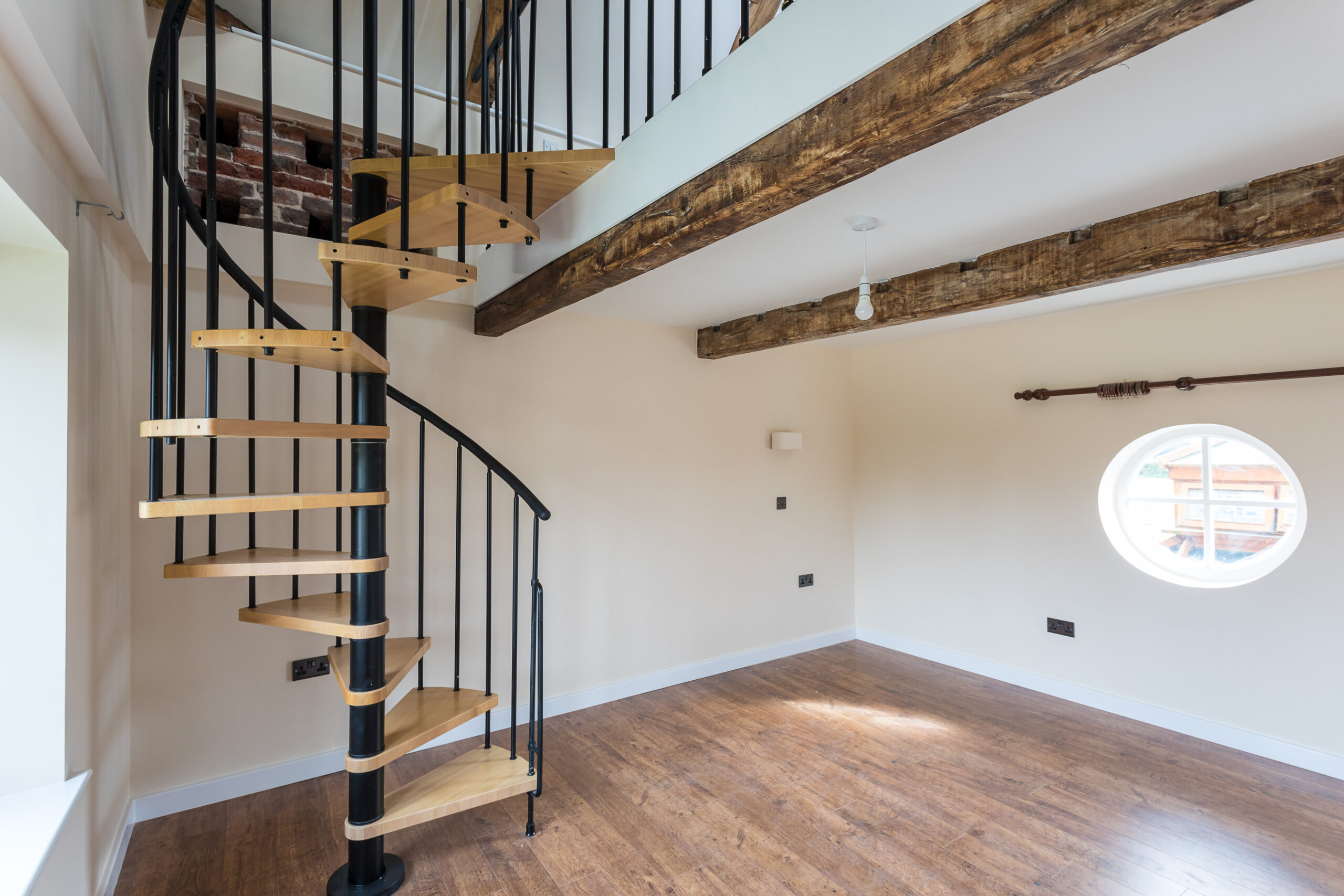 restored staircase within a bedroom