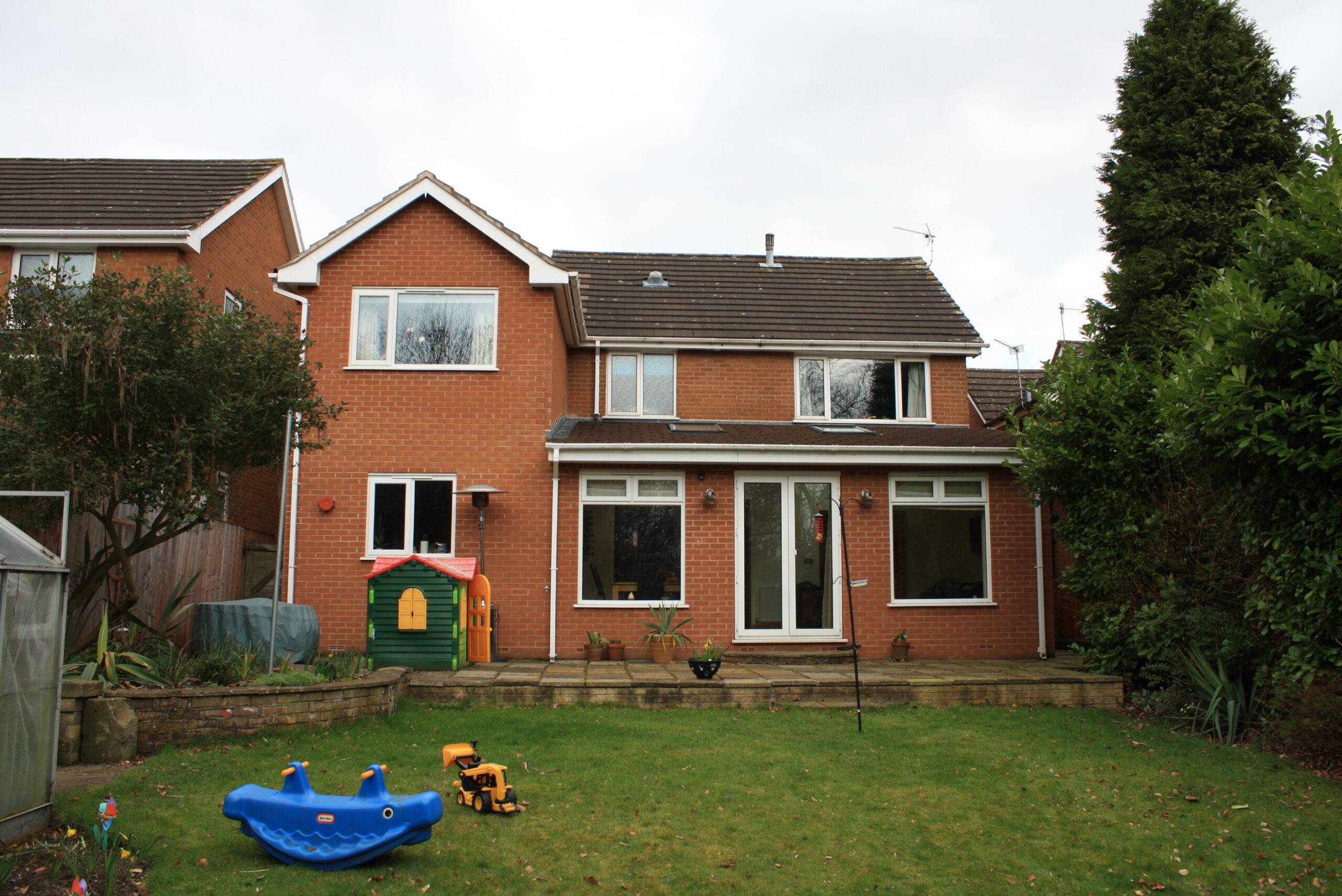 single storeyand two storey rear extension with external rear patio