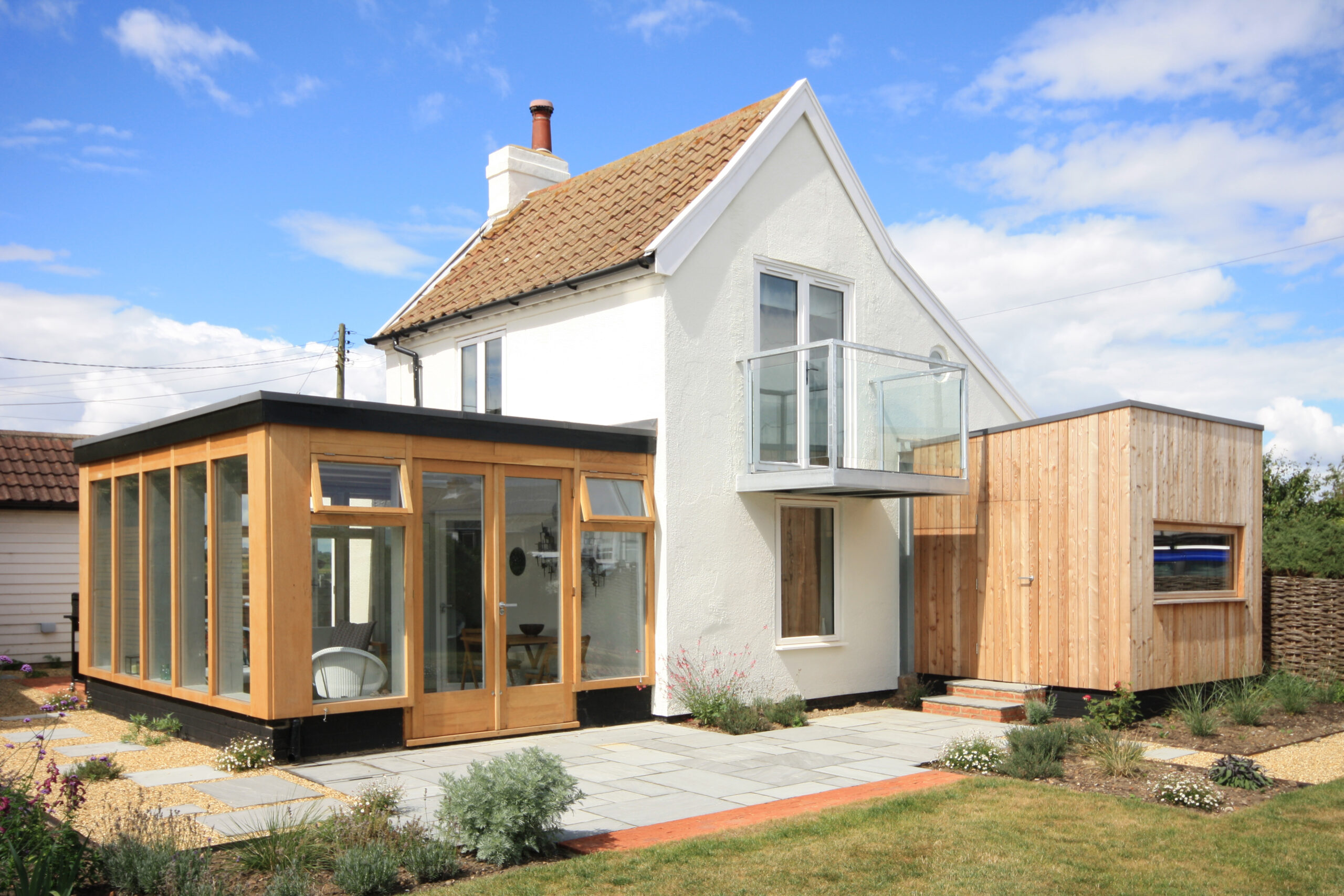 Rose Cottage rear elevation new rear and side extensions in timber