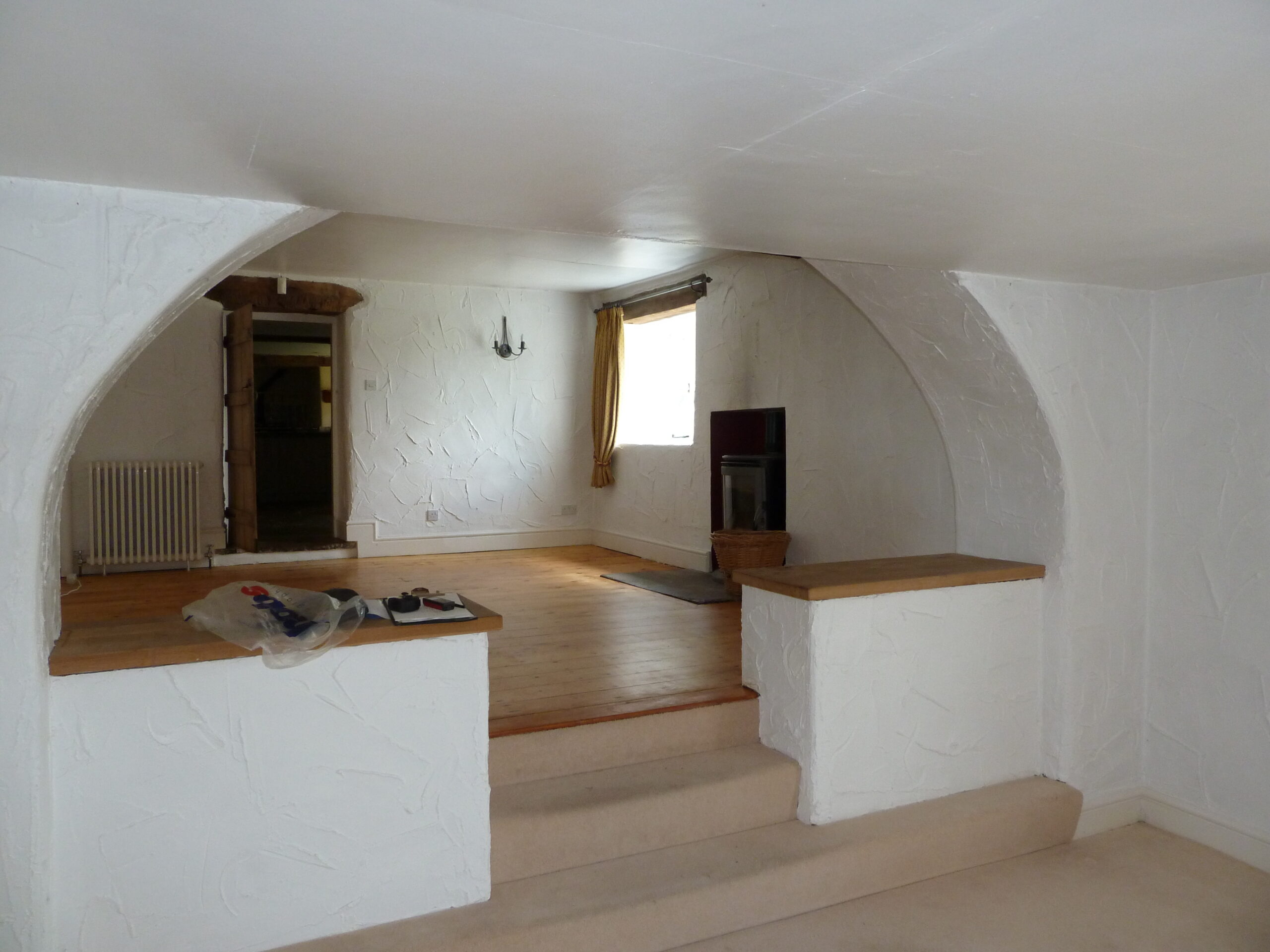 internal view of Keepers Cottage with steps