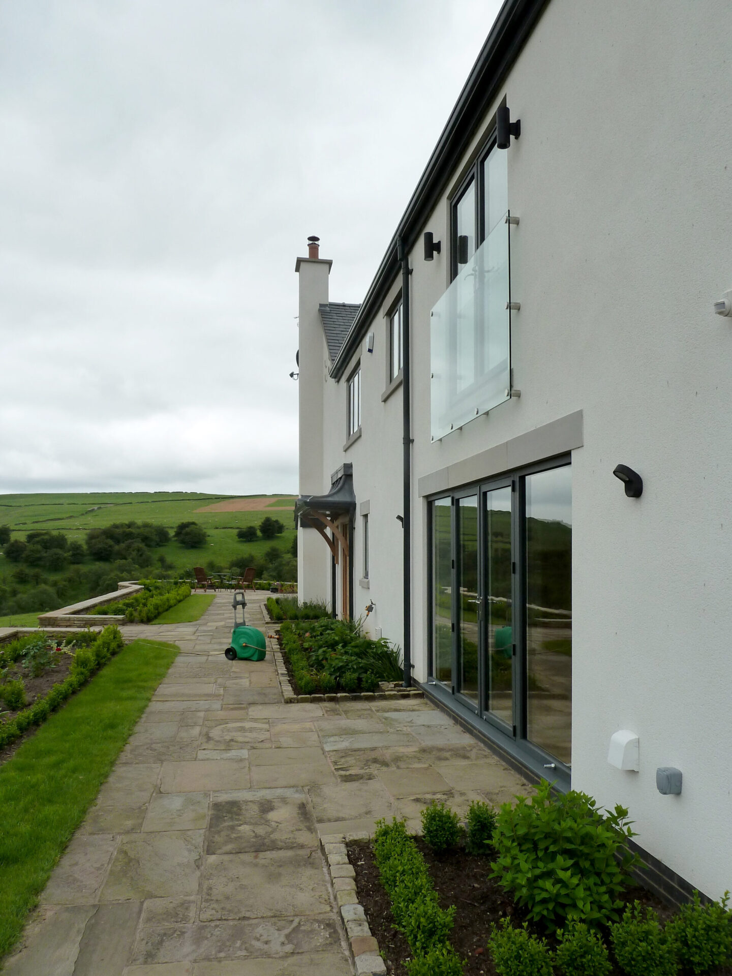 Heron Crag rear elevation with surrounding views of countryside