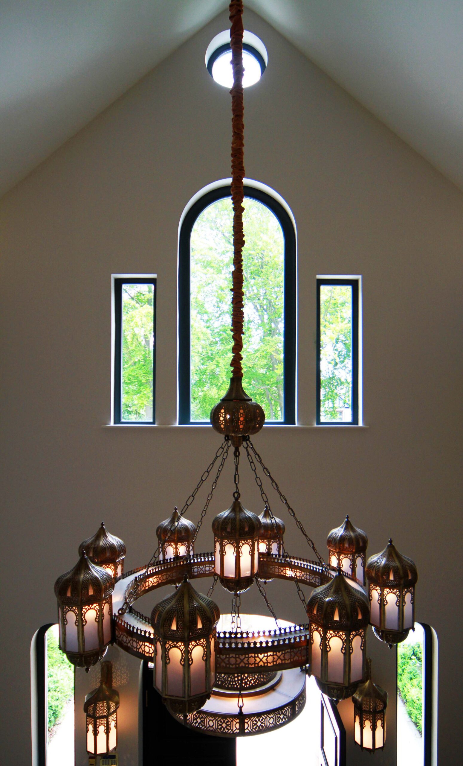 Prestbury Road chandelier chandelier with glazing to entrance hall