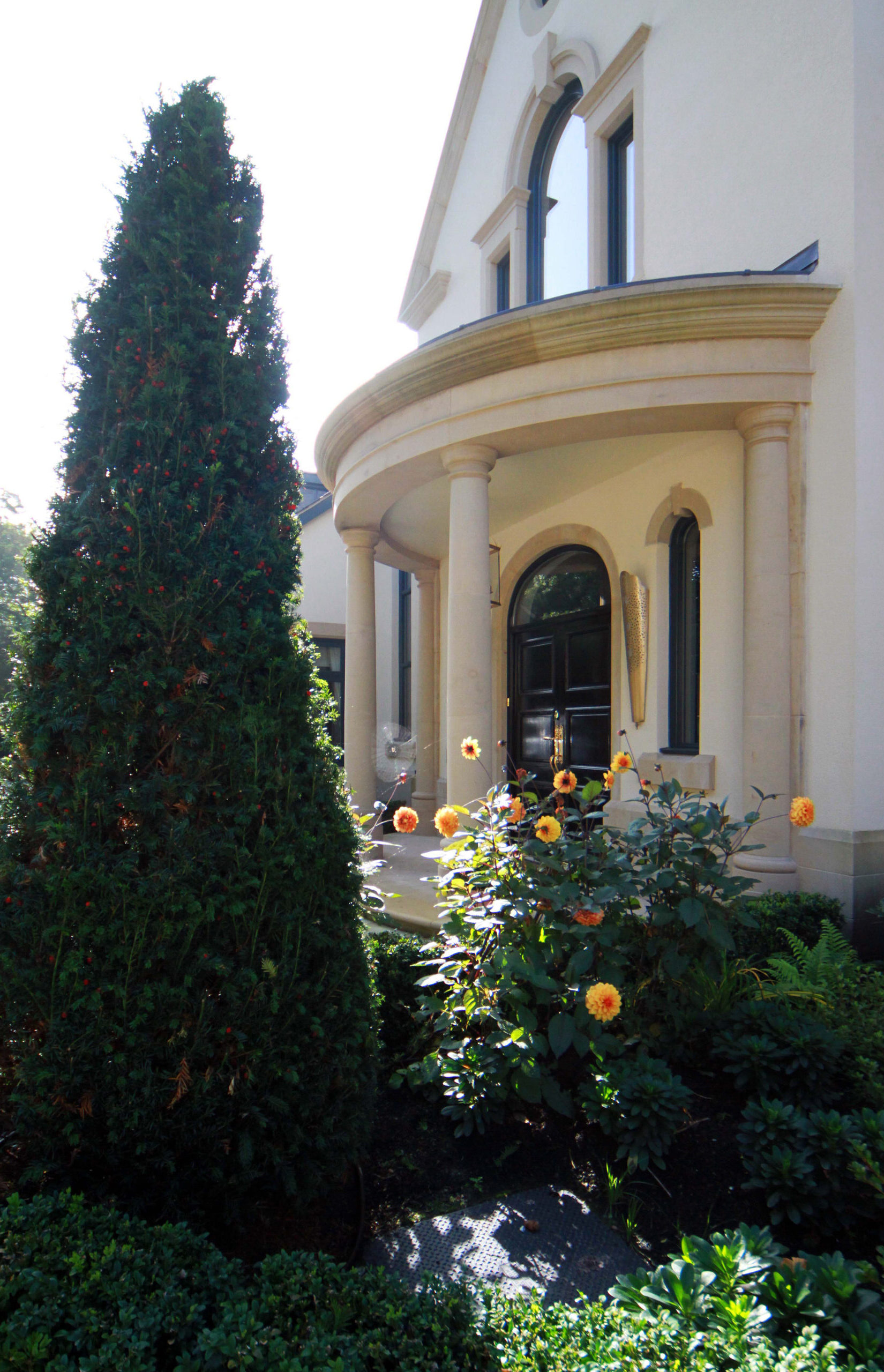 Prestbury Road portico Stone portico entrance at Prestbury Road