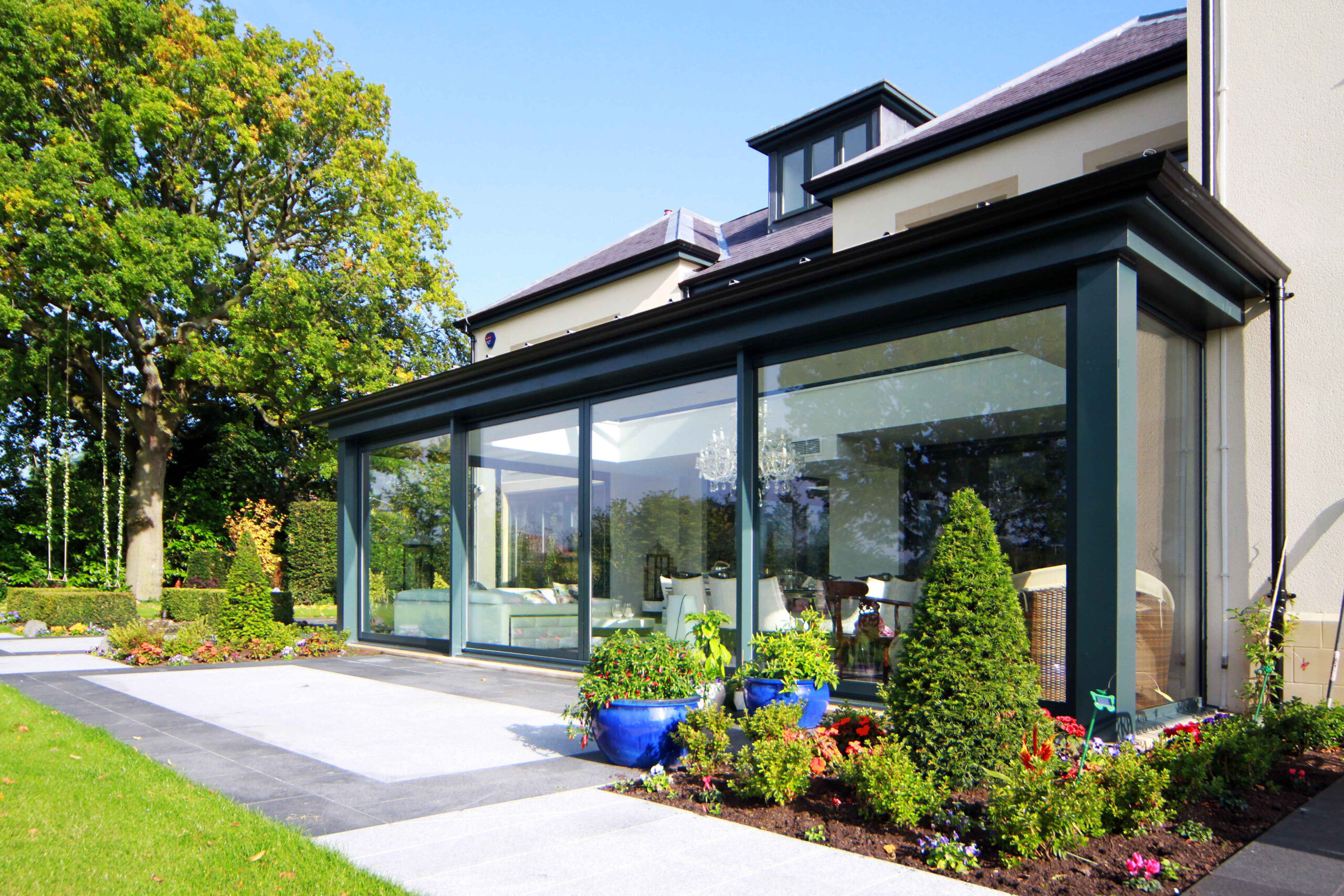 Prestbury Road living dining area living dining area with glazing providing views to the rear garden