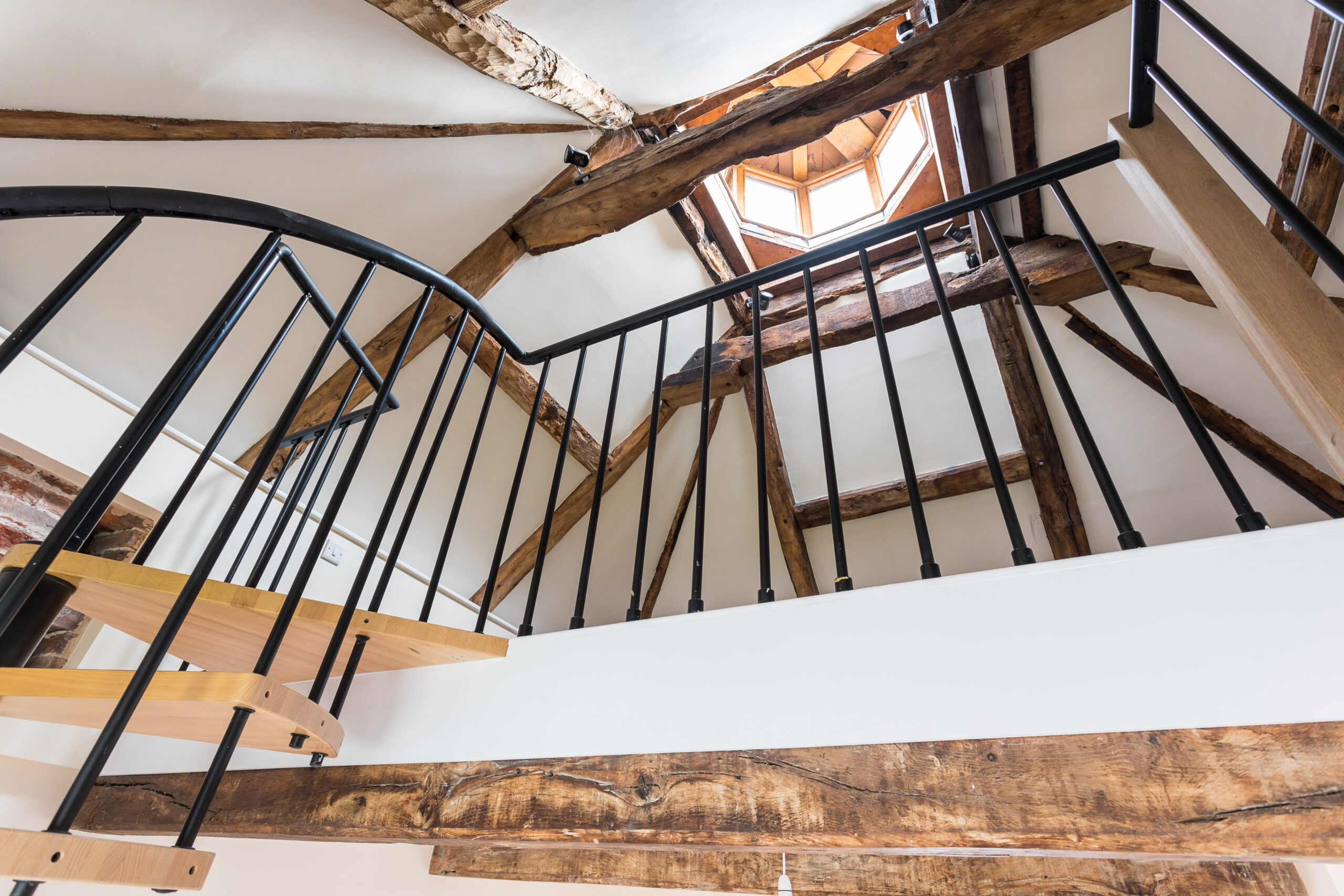 Renovated Pigeon House Roof Structure with restored staircase