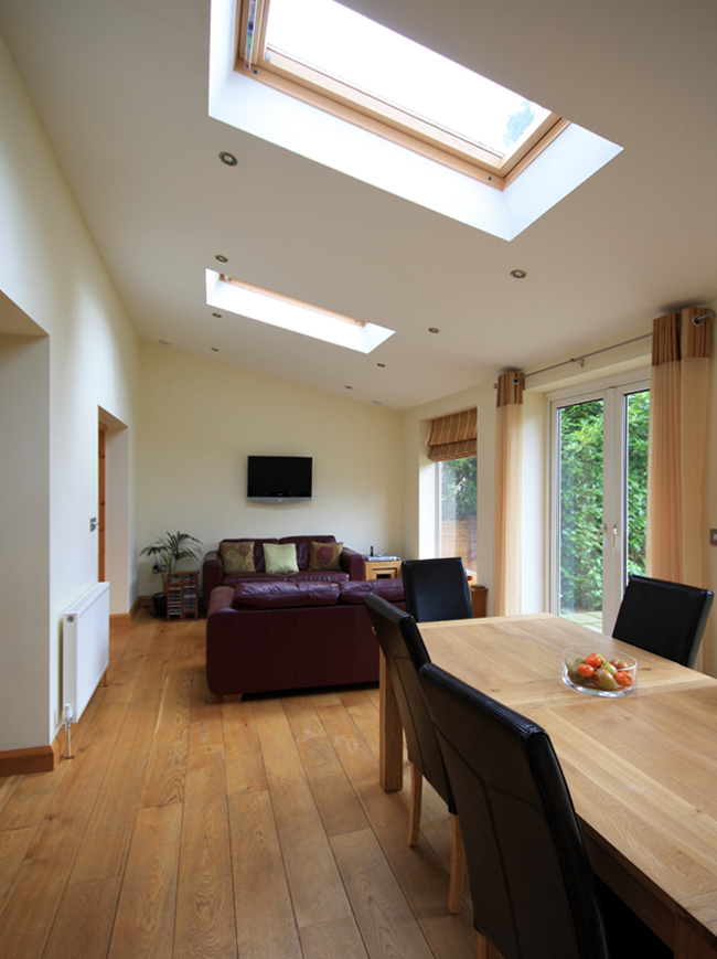 single storey dining/living area with rooflights