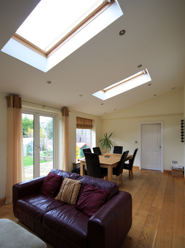single storey rear extension with rooflights