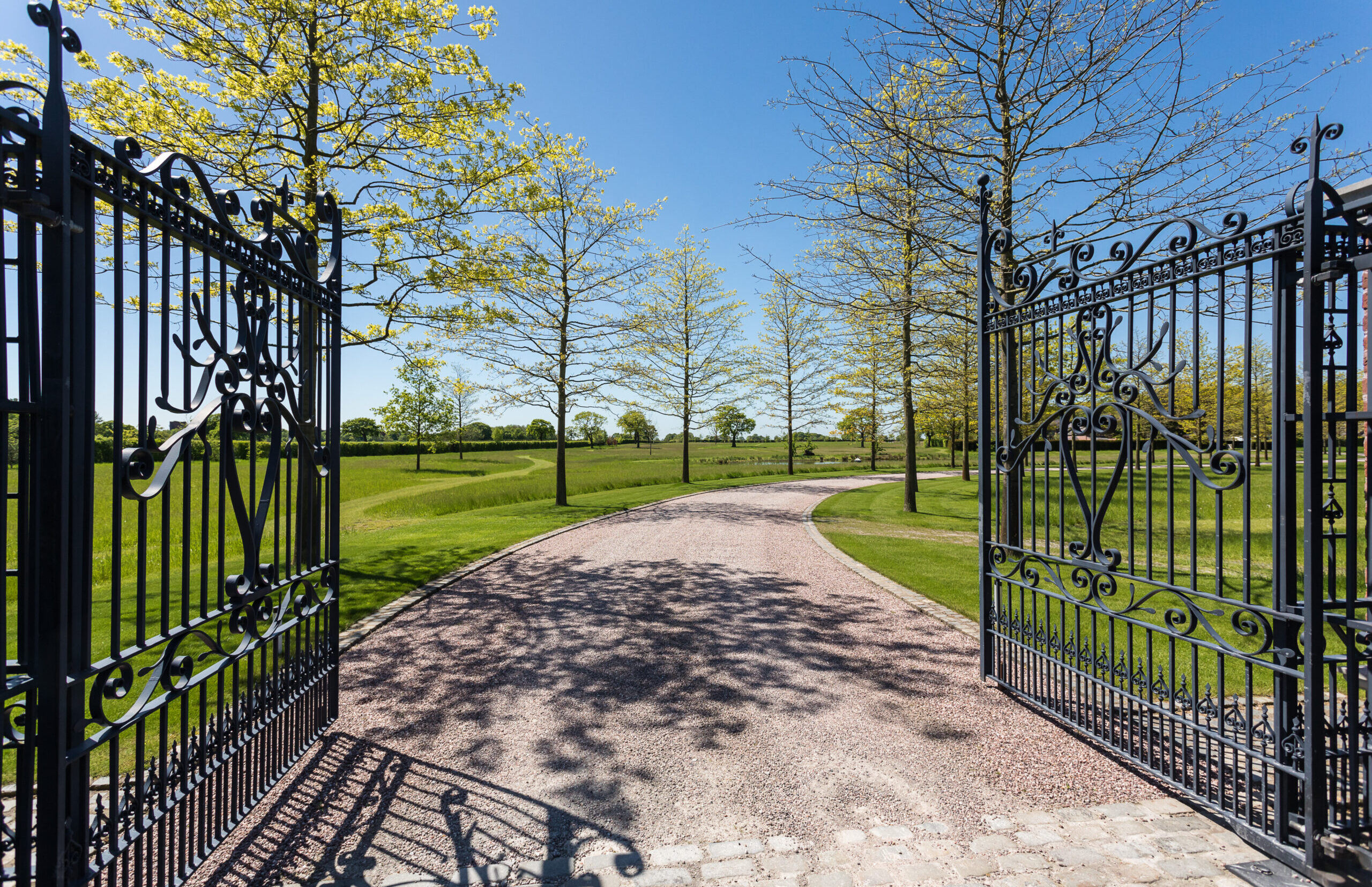 Ash House entrance gate Cast Iron entrance gate at Ash House set within large grounds