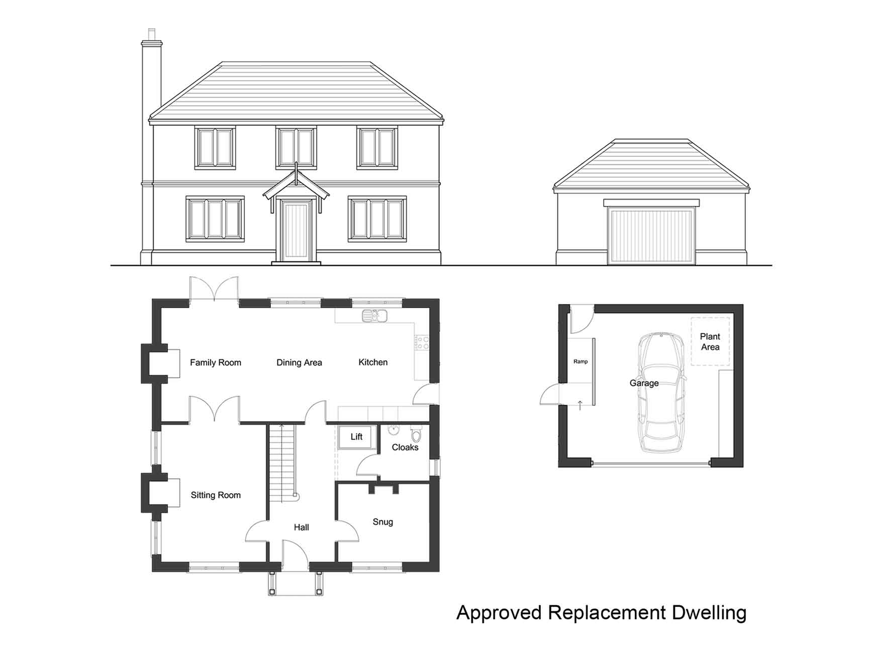 Fir Tree Farm plan and elevation plan and elevation for approved replacement dwelling at plan and elevation for approved replacement dwelling