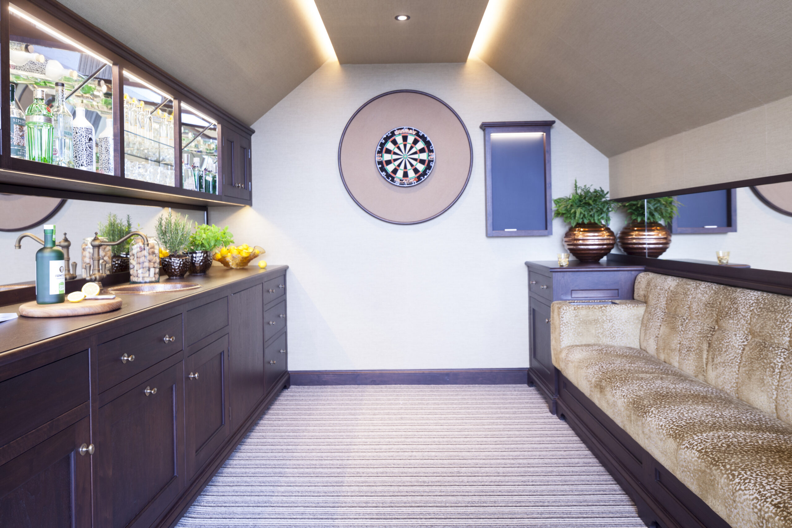 bar and darts board on first floor at Ash House