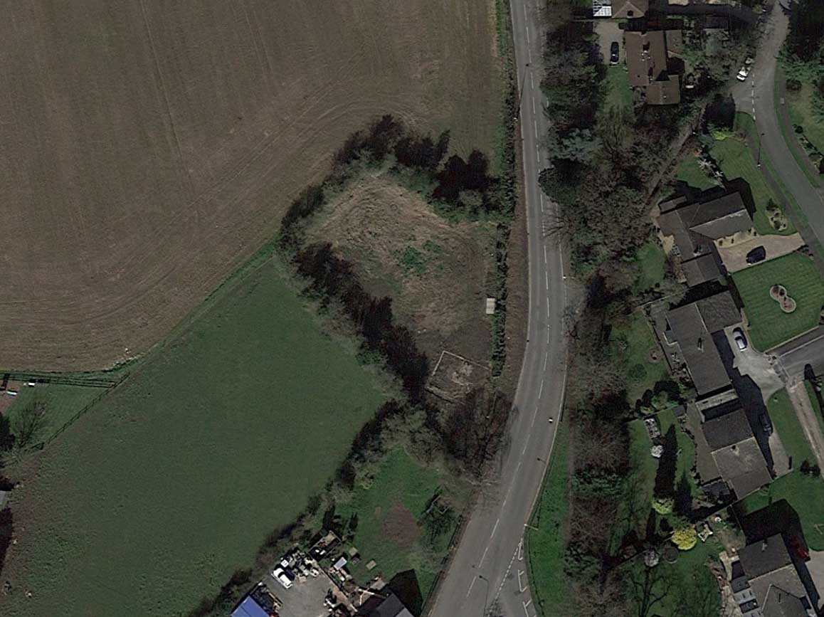 Aerial view of Hanging Gate Court site