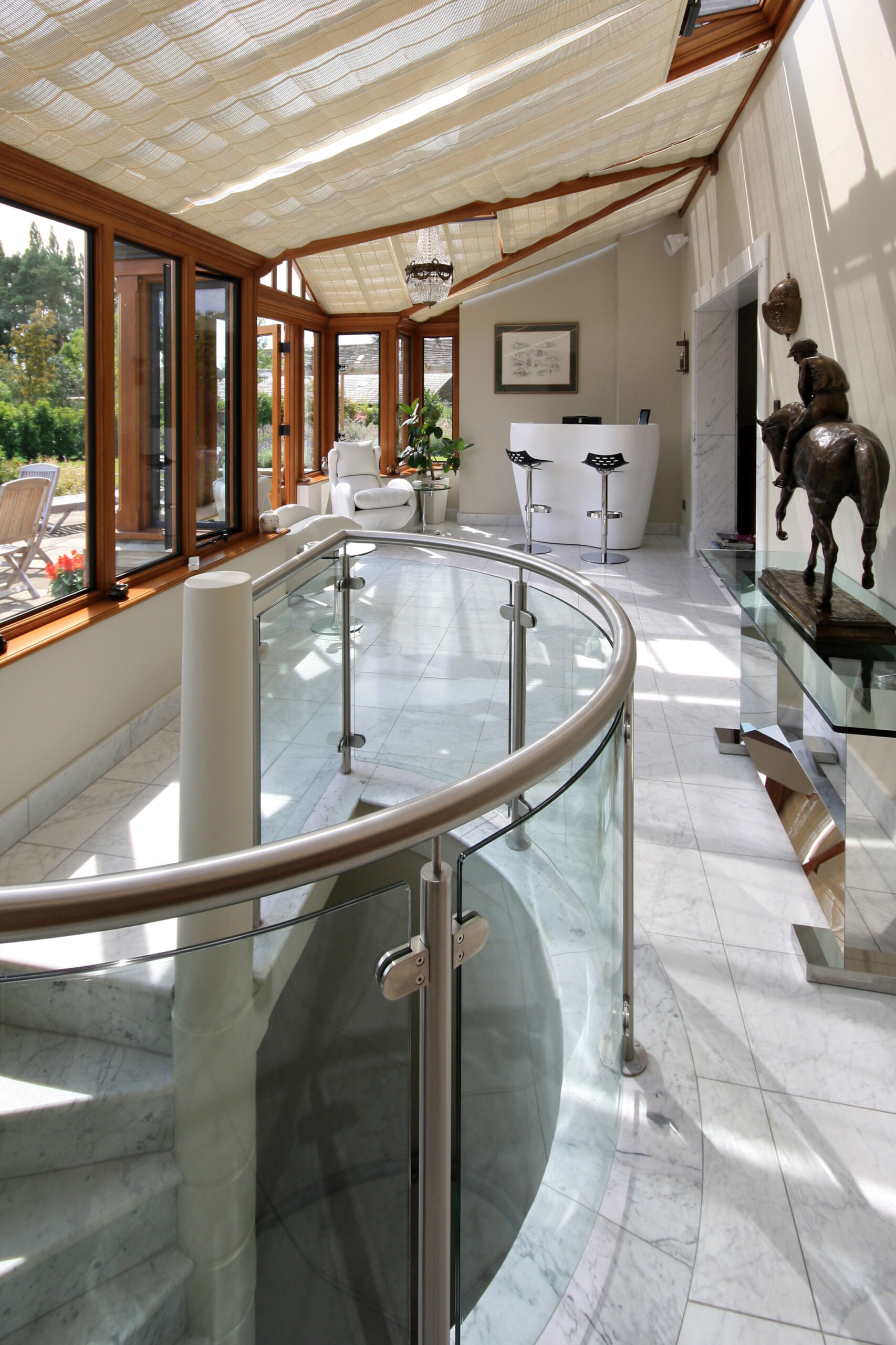 new conservatory extension linking the house to the leisure suite extensions