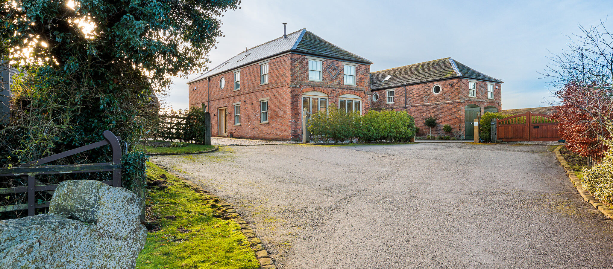 shared driveway for two dwellings a part of the conversion of the Coach House building at Kermincham